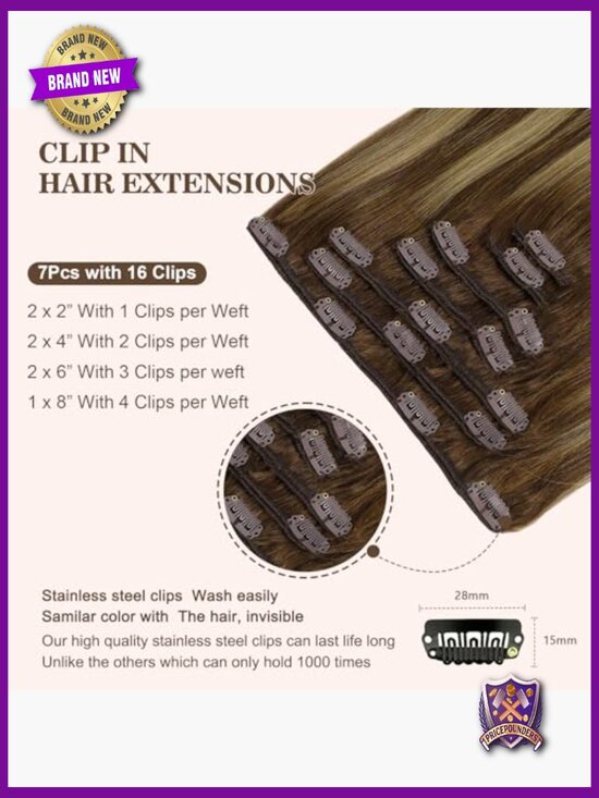 7pcs 120g Clip In Real Human Hair Extensions 14 Inch Straight Thick Weft main image 4
